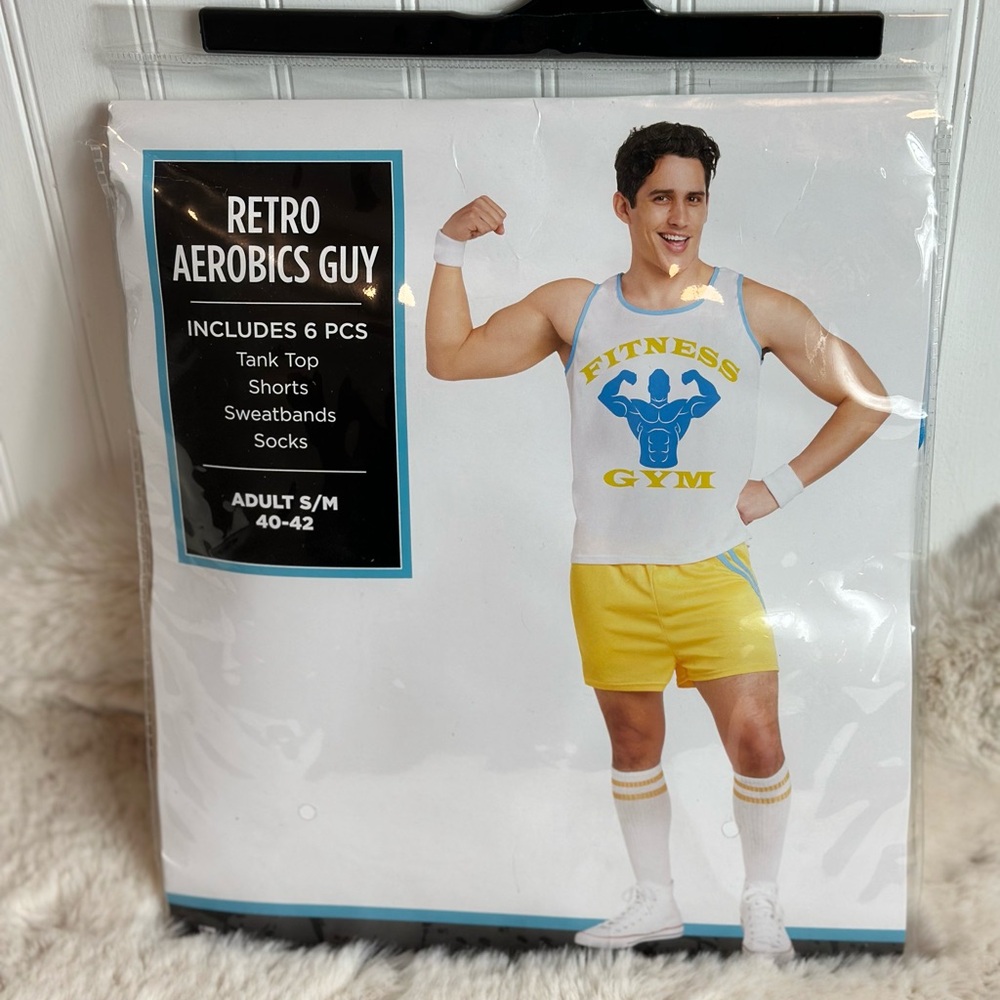 Retro Aerobics Guy Adult Costume.. adult S/M 40-42